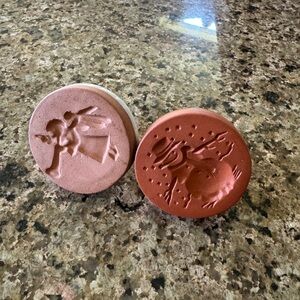 Cookie molds Terracotta Angel and Snowman Coasters